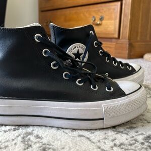 Leather Platform High Top Converse